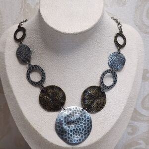 Vintage Silver and Gold Disc Necklace